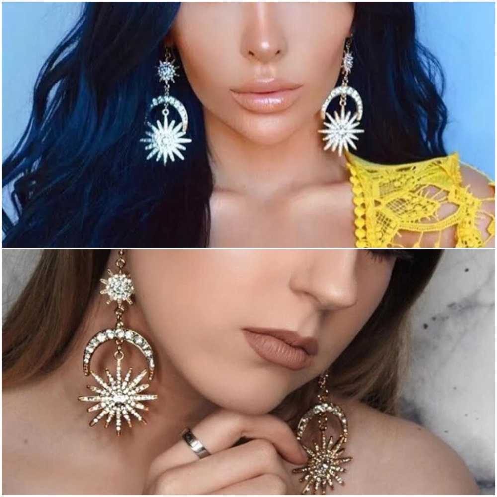 SUN, STAR & MOON EARRINGS - Picture 1 of 7